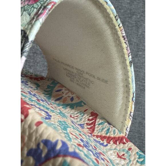 Johnny Was Size 10M Pearce Wave Pool Slide Sandals Colorful Pink Floral Pattern - Picture 6 of 7